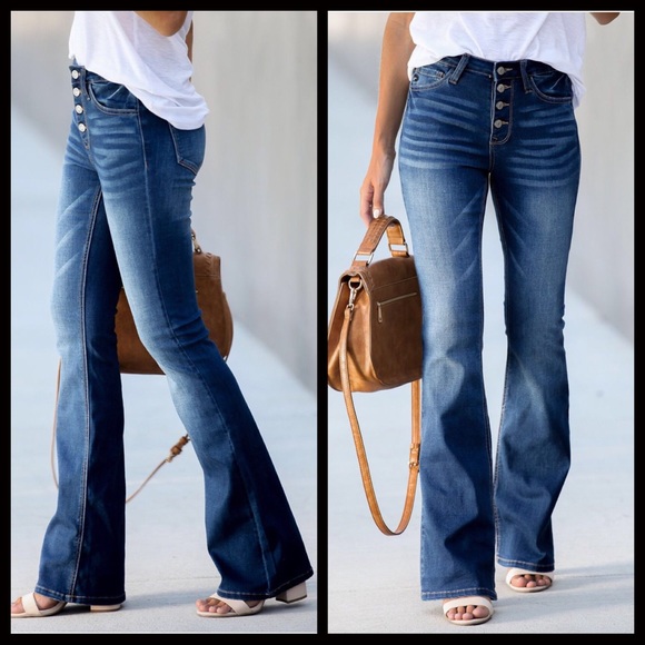 CLEARANCE-FIRM‼️5🌟Laura Button up Flares - Picture 5 of 7